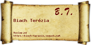 Biach Terézia névjegykártya